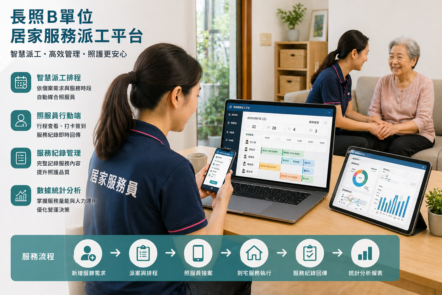 長照B單位居家服務派遣